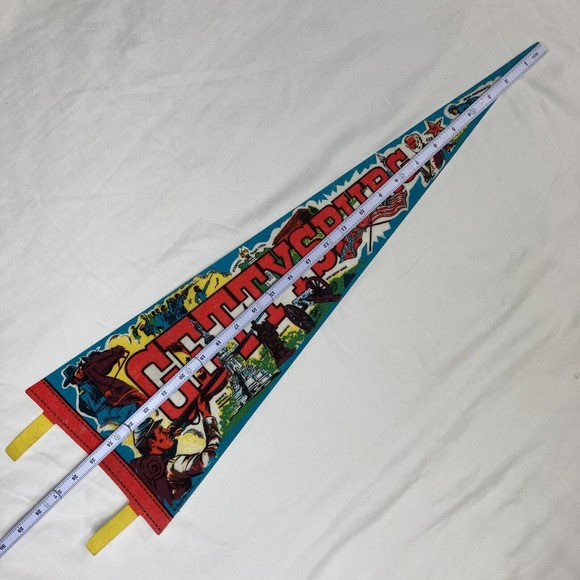 Vintage Gettysburg PA Pennant Felt Flag 25” PA Pennant￼ Beautiful Nice Detailed - Picture 11 of 12